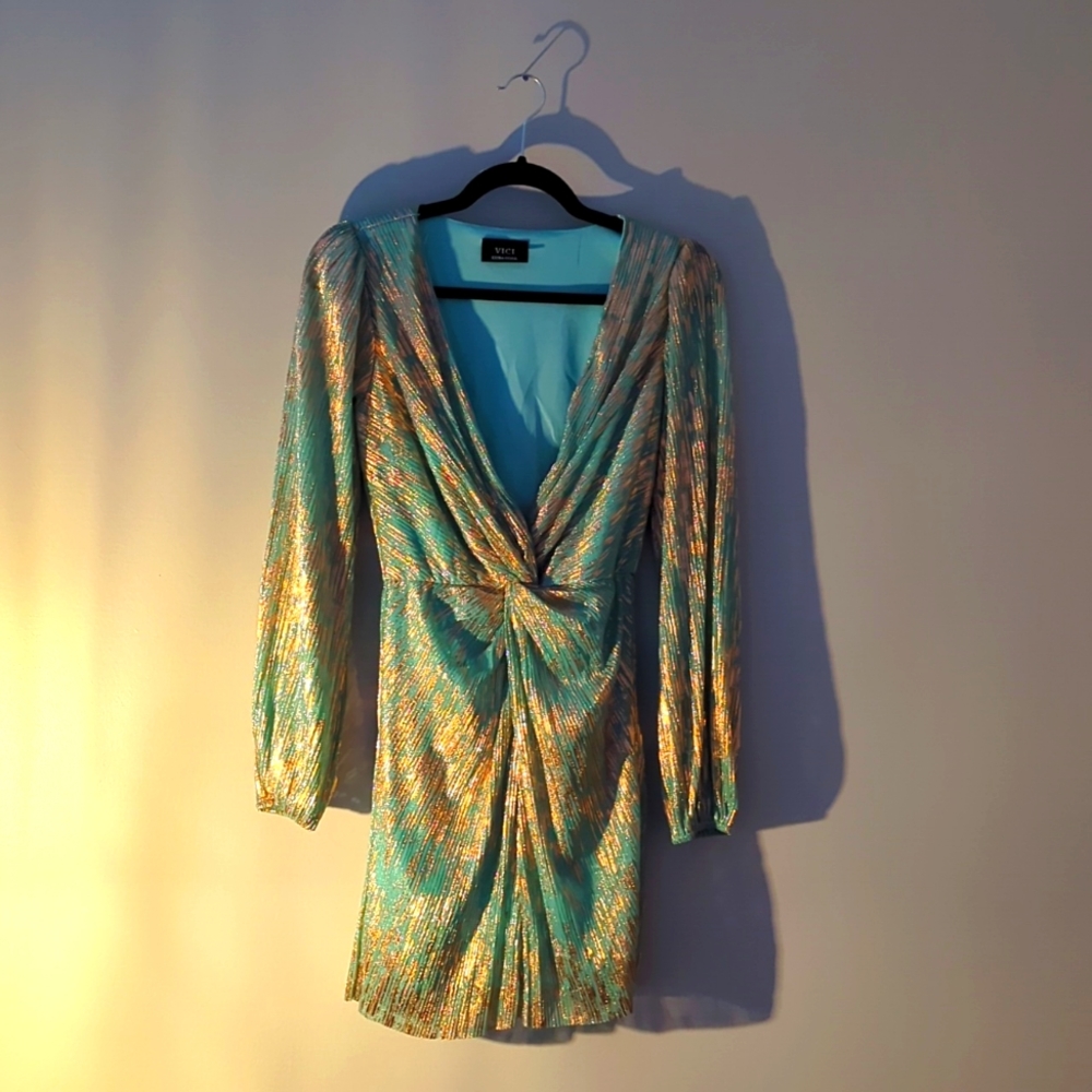 Mint Green & Gold Dress